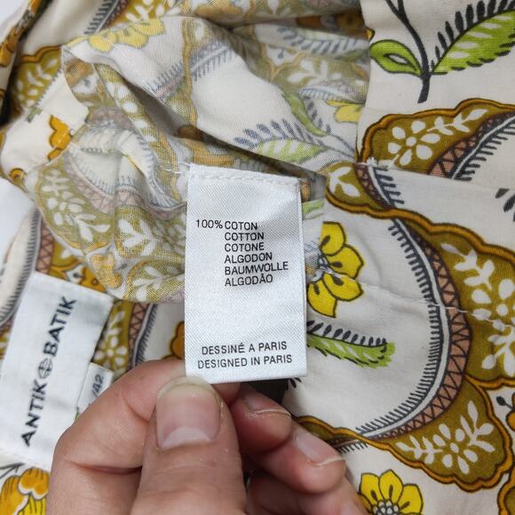 Antik Batik Tanissa Oversized Harem Pant Cotton Poplin REtro Yellow Floral Large - Picture 11 of 16